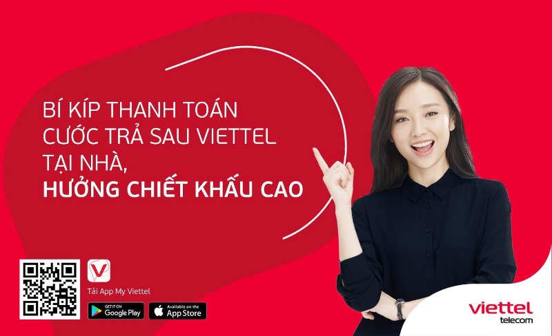 Cách thanh toán cước trả sau Viettel tại nhà, hưởng chiết khấu cao